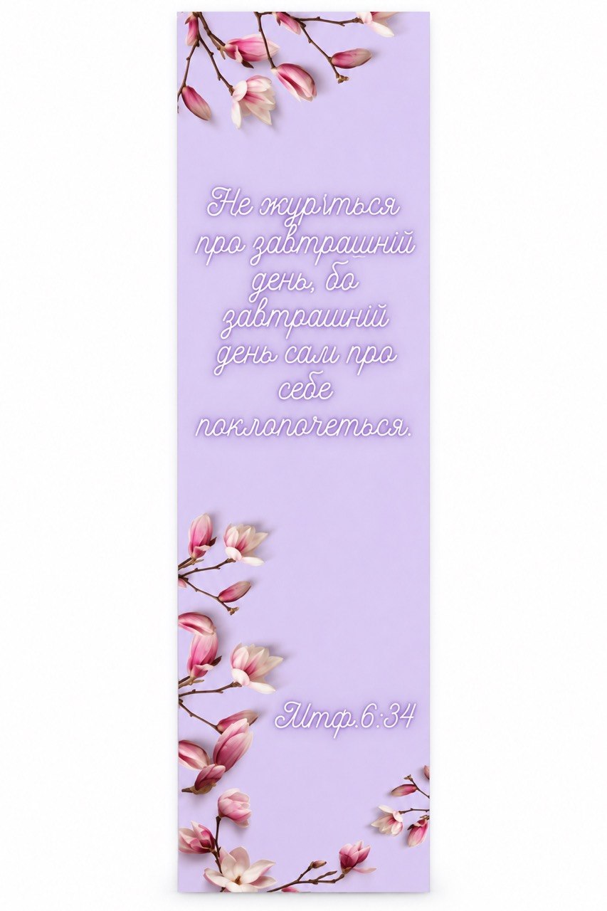 Lilac magnolia blossoms and Ukrainian Matthew 6:34