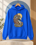 Royal blue hoodie featuring Ukrainian folk horse and golden sun on front