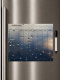 Rainy window magnetic monthly planner on refrigerator with marker