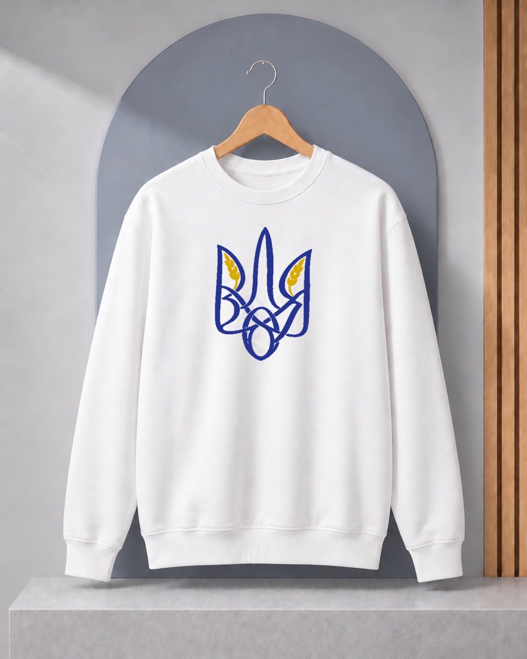 Minimal Tryzub Crewneck Sweatshirt design preview