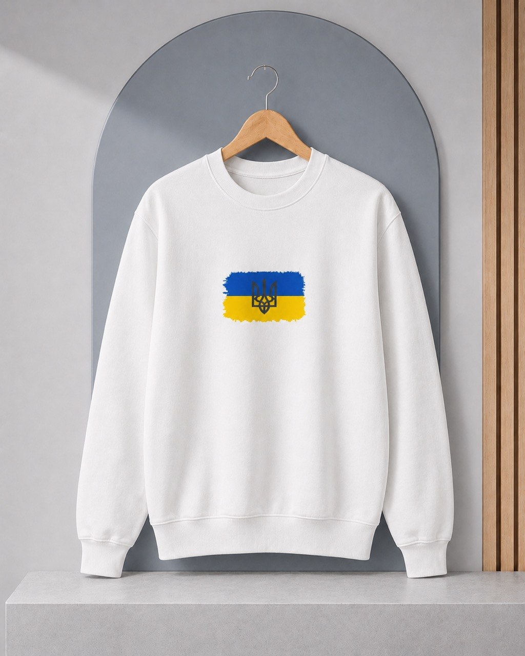 Ukrainian Flag & Tryzub Crewneck Sweatshirt design preview