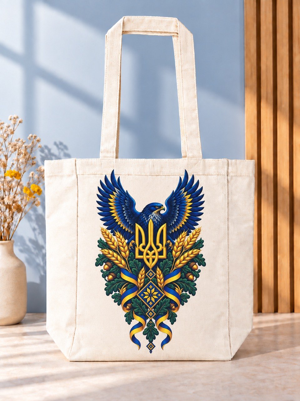 Ukrainian eagle and Tryzub tote bag